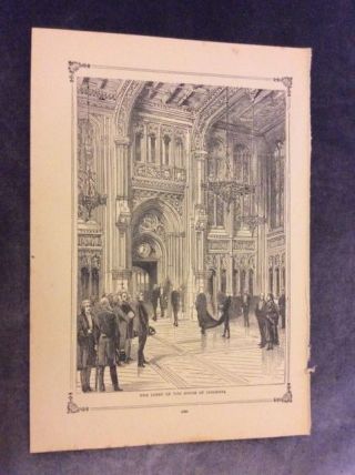 Antique Book Print - Lobby of the House of Commons - 1900 2