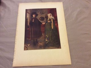 Antique Book Print - John Arnolfini And His Wife - Van Eyck - 1910