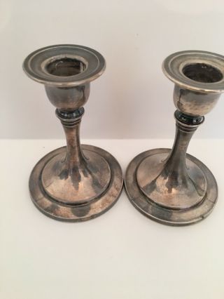Vintage Oneida Silverplate Candlesticks Set of 2 Made in USA 4 