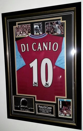 Rare Paolo Di Canio Of West Ham Signed Photo And Shirt Autographed Display
