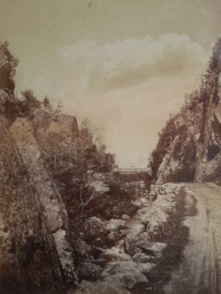 Very Rare 19th Century Albumen Photograph Of Crawford Notch & Crawford House Nh