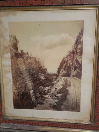 Very Rare 19th Century Albumen Photograph of Crawford Notch & Crawford House NH 3