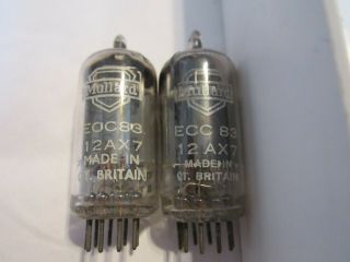 2 Rare Perfect Matched 1957 Mc1 Mullard 12ax7 Tubes 19062