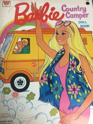 Vintage Paper Doll Cutout Book,  “barbie Country Camper”,  C1973,  By Whitman Books