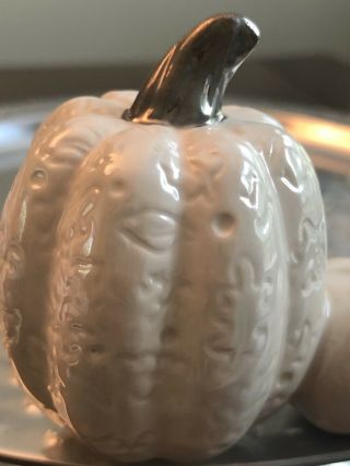 Retired Nora Fleming Pearl White Pumpkin Gourd Mini,  Limited Edition,  Rare & HTF 2