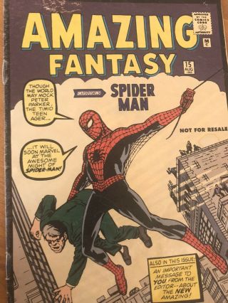Fantasy 15 Spider - Man First Appearance Rare Comic 1962