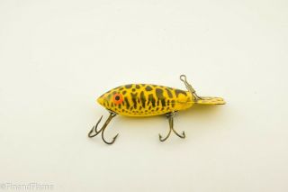 Vintage Bomber Model 400 Yellow Coachdog Antique Fishing Lure Bs53