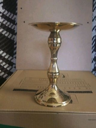 Solid Brass Vintage Candle Pillar Holder 3