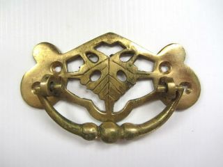 Antique/Vintage Style SOLID BRASS DRAWER HANDLES - Leaf Design - 9.  4cm Wide 2