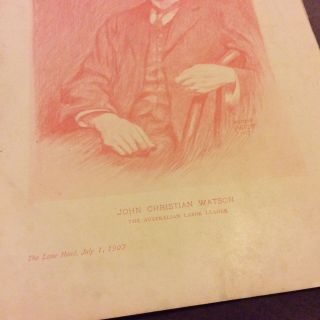 Antique Book Print - John Christian Watson - Australian Labor Leader - 1907 3