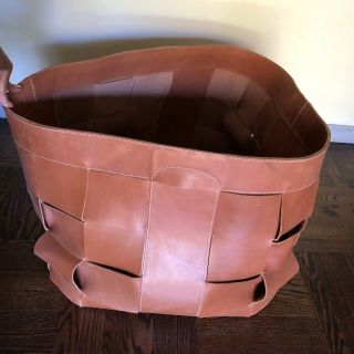 Ralph Lauren Hailey Basket XL Saddle Leather Quality Hand Crafted Only One Rare 3