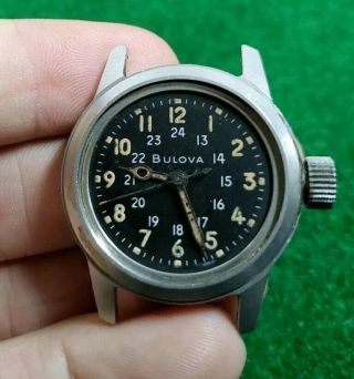 Vintage Bulova Mil - W - 3818a 10bnch Stainless Steel U.  S.  Military Wrist Watch Rare