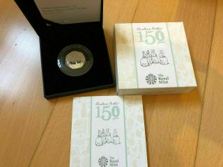 2016 Beatrix Potter 150th Anniversary Silver Proof 50p Coin Rare Boxed With
