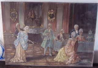 Very Rare Russian/french Painting On Canvas Large Size: 71.  5 X 50 Cm.  Early Xx C