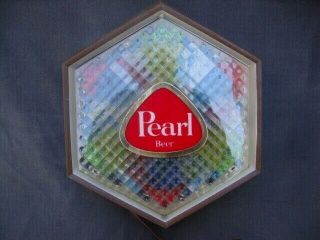 Rare Vintage Pearl Beer Kaleidoscope Light Motion Sign Fluorescent Bulb Brewing