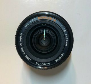 Rare Minolta Mc Vfc Rokkor 24mm F/2.  8 Lens From Japan