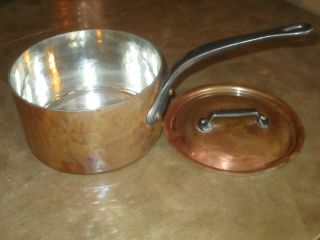 Mauviel Copper Pot Made In France,  15 Inches Long,  4.  25 Inches Height Rare
