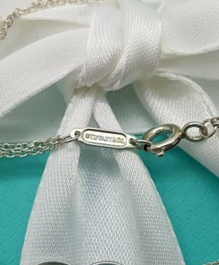 Return to Tiffany & Co Heart Necklace Pendant with Double Chain Rare 2