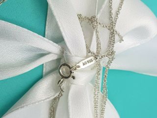 Return to Tiffany & Co Heart Necklace Pendant with Double Chain Rare 3