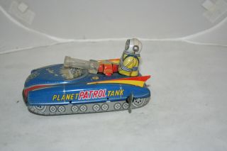 Tin Toy Vintage Rare Wind Up Version - Not Friction - Planet Patrol Tank - Robot