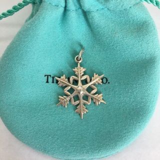 Rare Tiffany & Co Silver Large 1 " Snowflake Charm Pouch Box