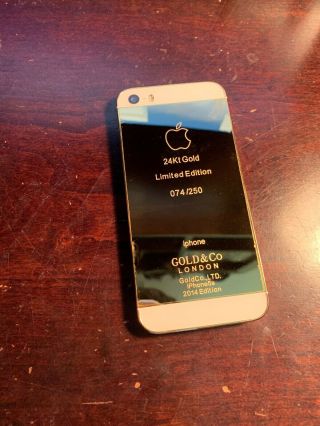 RARE - Apple iPhone 5s - 24Kt Gold - 32GB -  Jailbroken iOS 9.  0 2