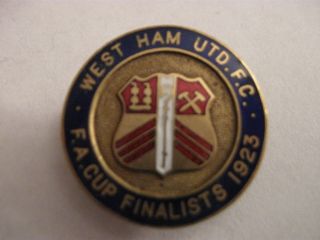 Rare Old 1923 Fa Cup Final West Ham United Football Club Enamel Buttonhole Badge