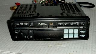 RARE ALPINE Vintage Cassette CD Shuttle Car Audio Head Unit 7294S w/Cords 2