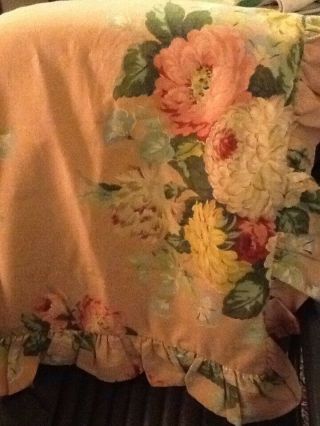 Rare Ralph Lauren Ruffled Pink Floral Cynthia Standard Pillow Shams (2)