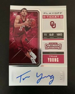 2018 Panini Contenders Dp Trae Young Rookie Rc Auto D 8/15 Ssp Rare