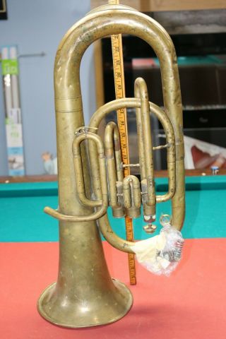 Ultra Rare J.  W.  Scofield Bellevue Michigan 25 " Brass Musical Instrument Tuba?