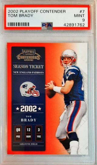 Tom Brady 2002 Playoff Contenders Gold Sample Psa 9 - Extremely Rare Mislabeled