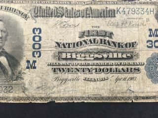 Usa 20 Dollars National 1902 (1903) - - Biggsville,  Illinois - - Rare 3003