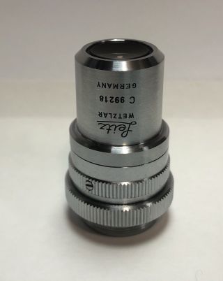 Leitz PL Plan 1X/0.  04 Microscope Objective Lens With Iris Rare 170mm 2
