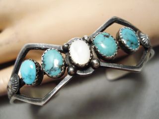 Rare Vintage Navajo Spiderweb Turquoise Sterling Silver Bracelet Old