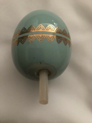 Rare Retired Nora Fleming Mini Tiffany Blue Easter Egg With Gold Lace 2