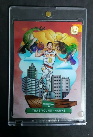 2018 - 19 Cornerstones Downtown Trae Young Ssp Rare Case Hit Rookie Insert