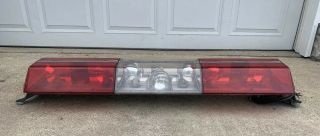 VINTAGE CODE 3 FORCE 4 XL 4XL LIGHT BAR RED WHITE POLICE EMERGENCY RARE 2