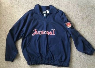Rare Vintage 90s Nike Premier Arsenal Cotton Track Top/jacket Xl Size