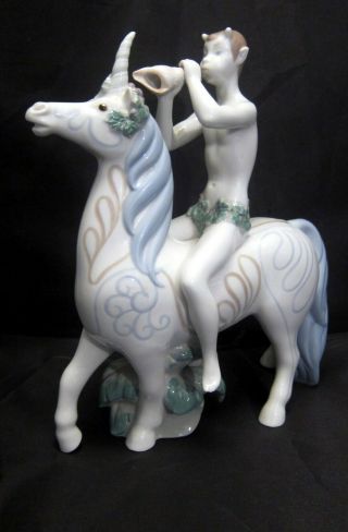 Rare Lladro " Faun And Unicorn " 1131 Fantasy Figurine 01001131 Retired