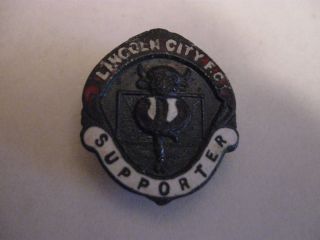 Rare Old Lincoln City Football Supporters Club Enamel Buttonhole Badge