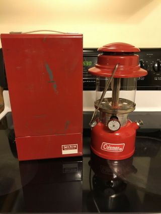 Custom Red Coleman 335 Lantern With Rare Smith Victor Case