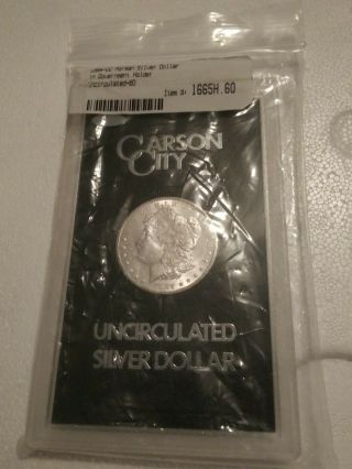 Rare 1884 Carson City Morgan Silver Dollar Uncirculated In Government Holder