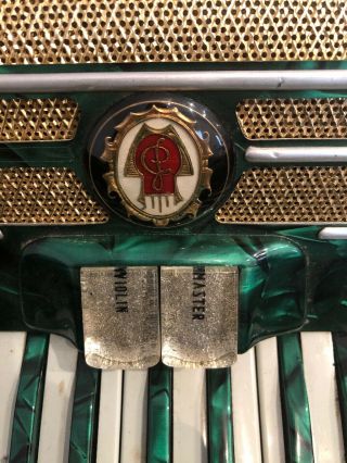 Vintage Rare Baldoni Accordion Green And White 2