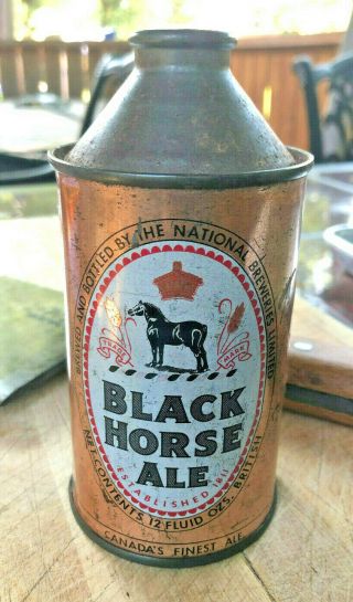 Rare Black Horse Ale Cone Top Beer Can 1940’s