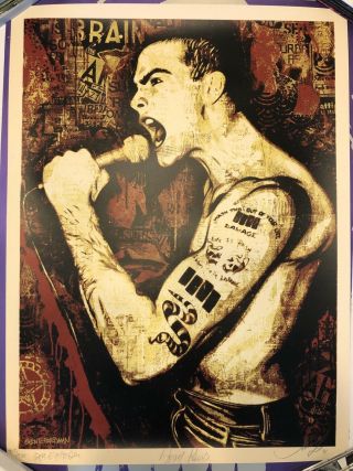 Shepard Fairey Henry Rollins Signed Print Of 450 Edition 2011 18x24” Rare