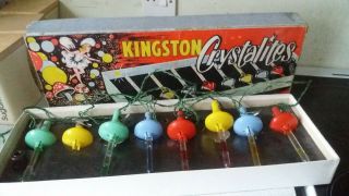 Extremely Rare Vintage Kingston Crystalites Christmas Tree Lights Bubble Lights