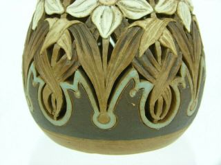 A Very Rare Doulton Lambeth Reticulated Silicon Ware Vase - Eliza Simmance.  1883. 2