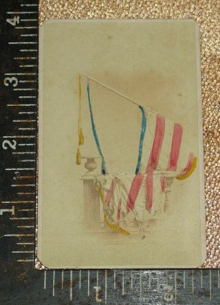 Rare Colored Cdv Tattered Civil War Battle Flag 82nd Pa Infantry