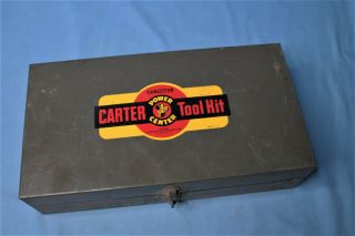 Rare 1950s Carter Carburetor Repair & Rebuild Tool Kit W/ Metal Case